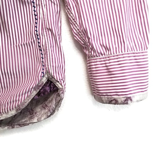 Robert Graham Jeans Stripe Long Sleeve Shirt XL - Picture 7 of 8